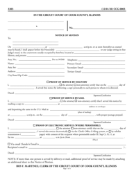 Document preview: Form CCG0003 Notice of Motion - Cook County, Illinois
