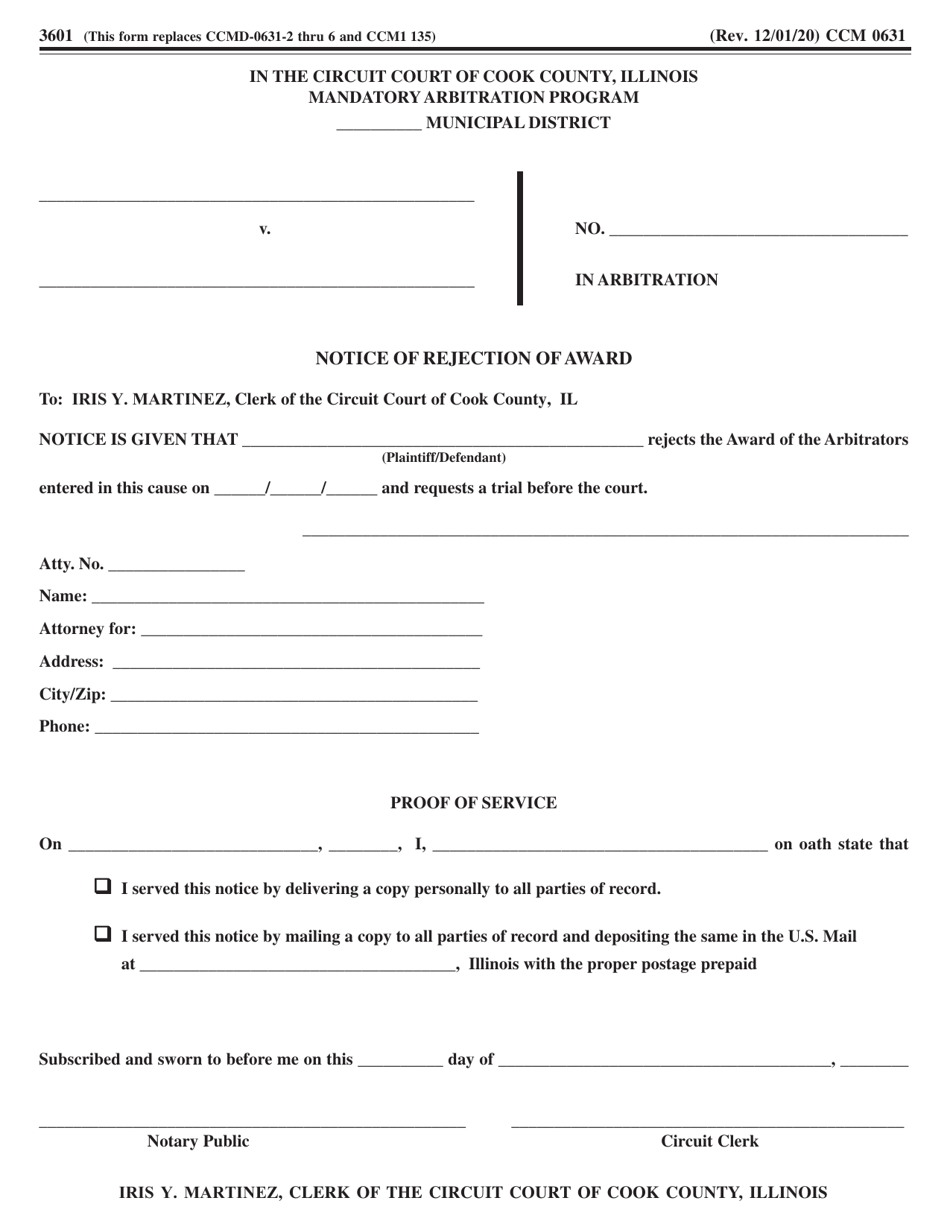 Form CCM0631 - Fill Out, Sign Online and Download Fillable PDF, Cook ...