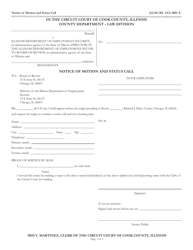 Document preview: Form CCL0091 Notice of Motion and Status Call - Cook County, Illinois