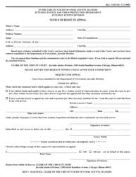 Document preview: Form CCJ0083 Notice of Right to Appeal - Cook County, Illinois