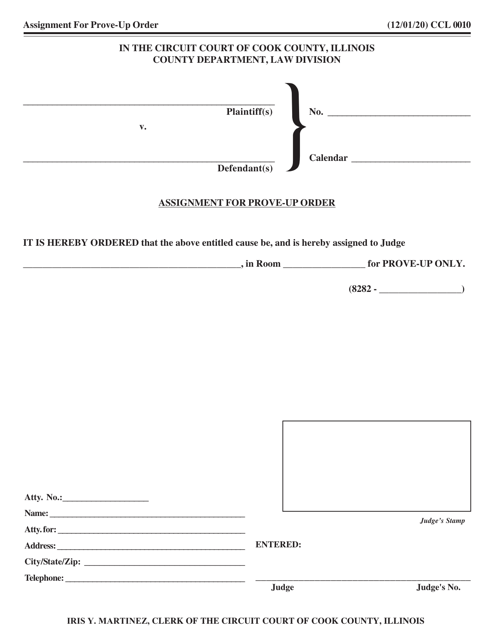 Form CCL0010  Printable Pdf