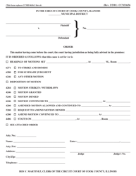 Document preview: Form CCM0636 Order - Disposition of Motions - Cook County, Illinois