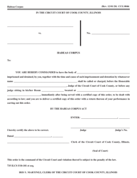 Document preview: Form CCG0046 Habeas Corpus - Cook County, Illinois