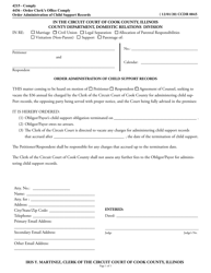 Document preview: Form CCDR0045 Order Administration of Child Support Records - Cook County, Illinois