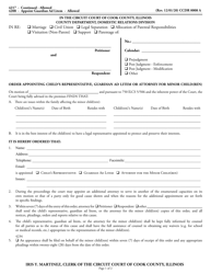 Document preview: Form CCDR0008 Order Appointing Child's Representative, Guardian Ad Litem or Attorney for Minor Child(Ren) - Cook County, Illinois