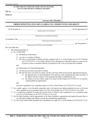 Document preview: Form CCP0204 Order Appointing Plenary Guardian of a Person With a Disability - Cook County, Illinois