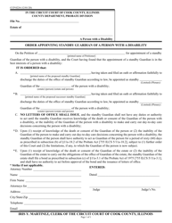 Document preview: Form CCP0224 Order Appointing Standby Guardian of a Person With a Disability - Cook County, Illinois