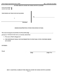 Document preview: Form CCG0631 Order Disapproving Funds for Source of Bail - Cook County, Illinois