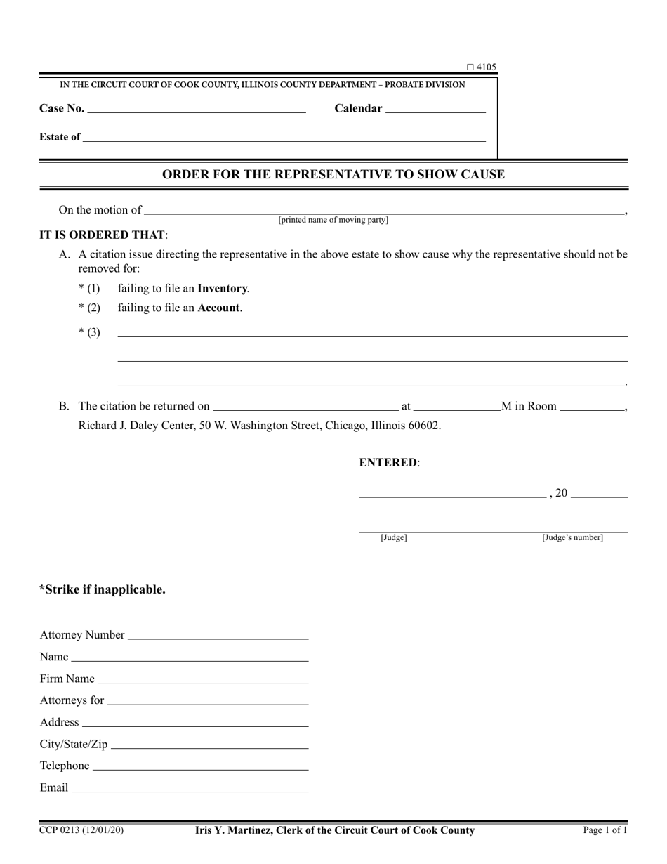 Form Ccp Download Fillable Pdf Or Fill Online Order For The Representative To Show Cause