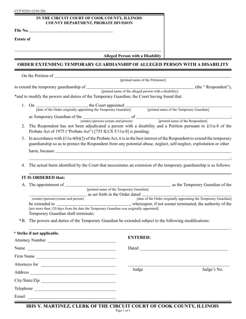 Form CCP0220  Printable Pdf