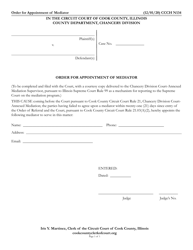 Form CCCH N134 &quot;Order for Appointment of Mediator&quot; - Cook County, Illinois