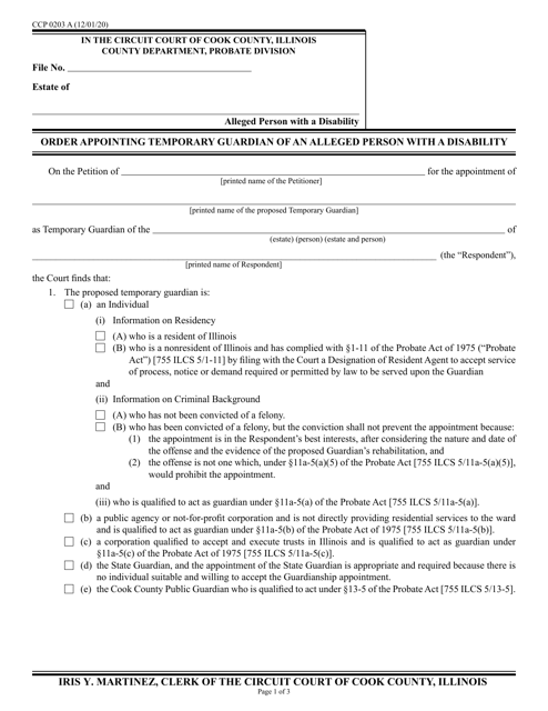 Form CCP0203  Printable Pdf