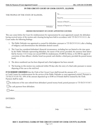 Document preview: Form CCCR0698 Order for Payment of Court-Appointed Counsel - Cook County, Illinois