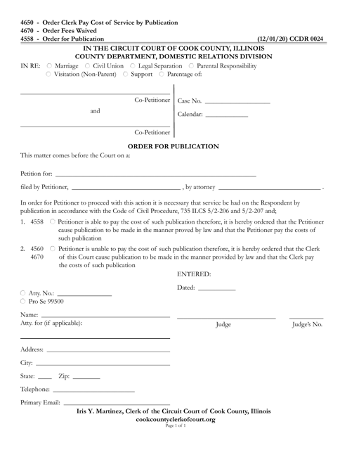 Form CCDR0024  Printable Pdf