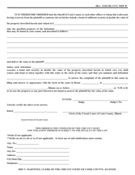 Form CCG0029 Order for Replevin (Without Notice) - Cook County, Illinois, Page 2