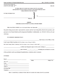 Document preview: Form CCJP0662 Order for Release of Mental Health Records - Cook County, Illinois