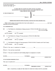 Document preview: Form CCJP0618 Order for Substitution of Judge, Change of Venue or Recusal - Cook County, Illinois