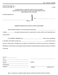 Document preview: Form CCJP0664 Order for Release of Educational Records - Cook County, Illinois