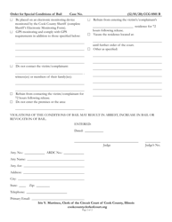 Form CCG0501 Order for Special Conditions of Bail - Cook County, Illinois, Page 2