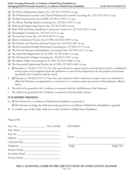 Form CCCR0512 Order Granting Petition for a Certificate of Relief From Disabilities or Enlarging Relief Previously Granted in a Certificate of Relief From Disabilities - Cook County, Illinois, Page 2