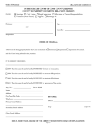 Document preview: Form CCDR0115 Order of Dismissal - Cook County, Illinois