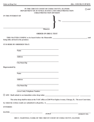 Document preview: Form CCJP0676 Order on Drug Test - Cook County, Illinois