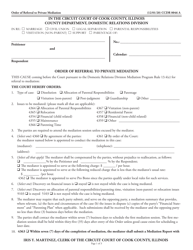 Document preview: Form CCDR0046 Order of Referral to Private Mediation - Cook County, Illinois