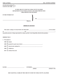 Document preview: Form CCJP0614 Order on Motion - Cook County, Illinois