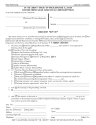 Document preview: Form CCDR0059 Order on Prove up - Cook County, Illinois