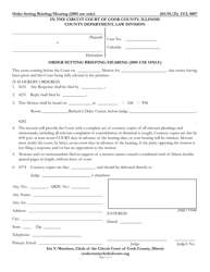 Document preview: Form CCL0007 Order Setting Briefing/Hearing (2005 Use Only) - Cook County, Illinois