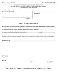 Document preview: Form CCJP0043 Order to Impound Exhibits - Cook County, Illinois