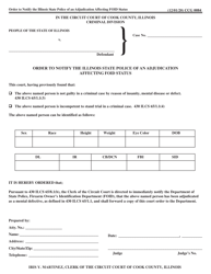 Document preview: Form CCG0084 Order to Notify the Illinois State Police of an Adjudication Affecting Foid Status - Cook County, Illinois