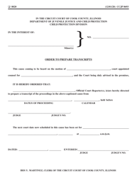 Document preview: Form CCJP0693 Order to Prepare Transcripts - Cook County, Illinois