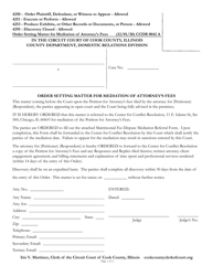 Form CCDR0042 Order Setting Matter for Mediation of Attorney&#039;s Fees - Cook County, Illinois