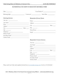 Form CCDR0042 Order Setting Matter for Mediation of Attorney&#039;s Fees - Cook County, Illinois, Page 2