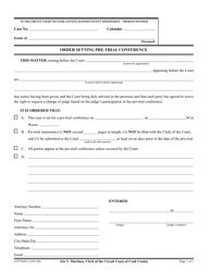 Document preview: Form CCP0343 Order Setting Pre-trial Conference - Cook County, Illinois