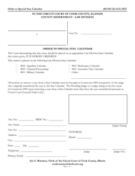 Document preview: Form CCL0527 Order to Special Stay Calendar - Cook County, Illinois