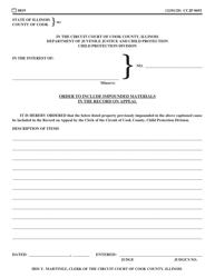 Document preview: Form CCJP0692 Order to Include Impounded Materials in the Record on Appeal - Cook County, Illinois