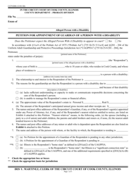 Document preview: Form CCP0200 Petition for Appointment of Guardian of a Person With a Disability - Cook County, Illinois