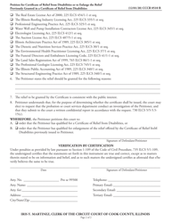 Form CCCR0510 Petition for a Certificate of Relief From Disabilities or to Enlarge the Relief Previously Granted in a Certificate of Relief From Disabilities - Cook County, Illinois, Page 2
