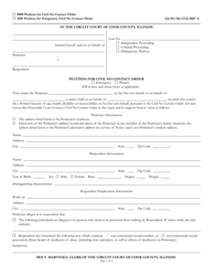 Form CCG0807 Petition for Civil No Contact Order - Cook County, Illinois