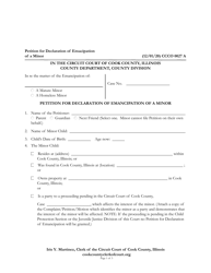 Document preview: Form CCCO0027 Petition for Declaration of Emancipation of a Minor - Cook County, Illinois