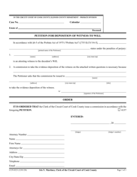 Document preview: Form CCP0323 Petition for Deposition of Witness to Will - Cook County, Illinois
