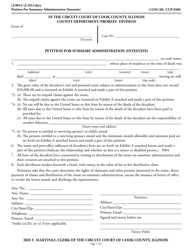 Document preview: Form CCP0500 Petition for Summary Administration (Intestate) - Cook County, Illinois