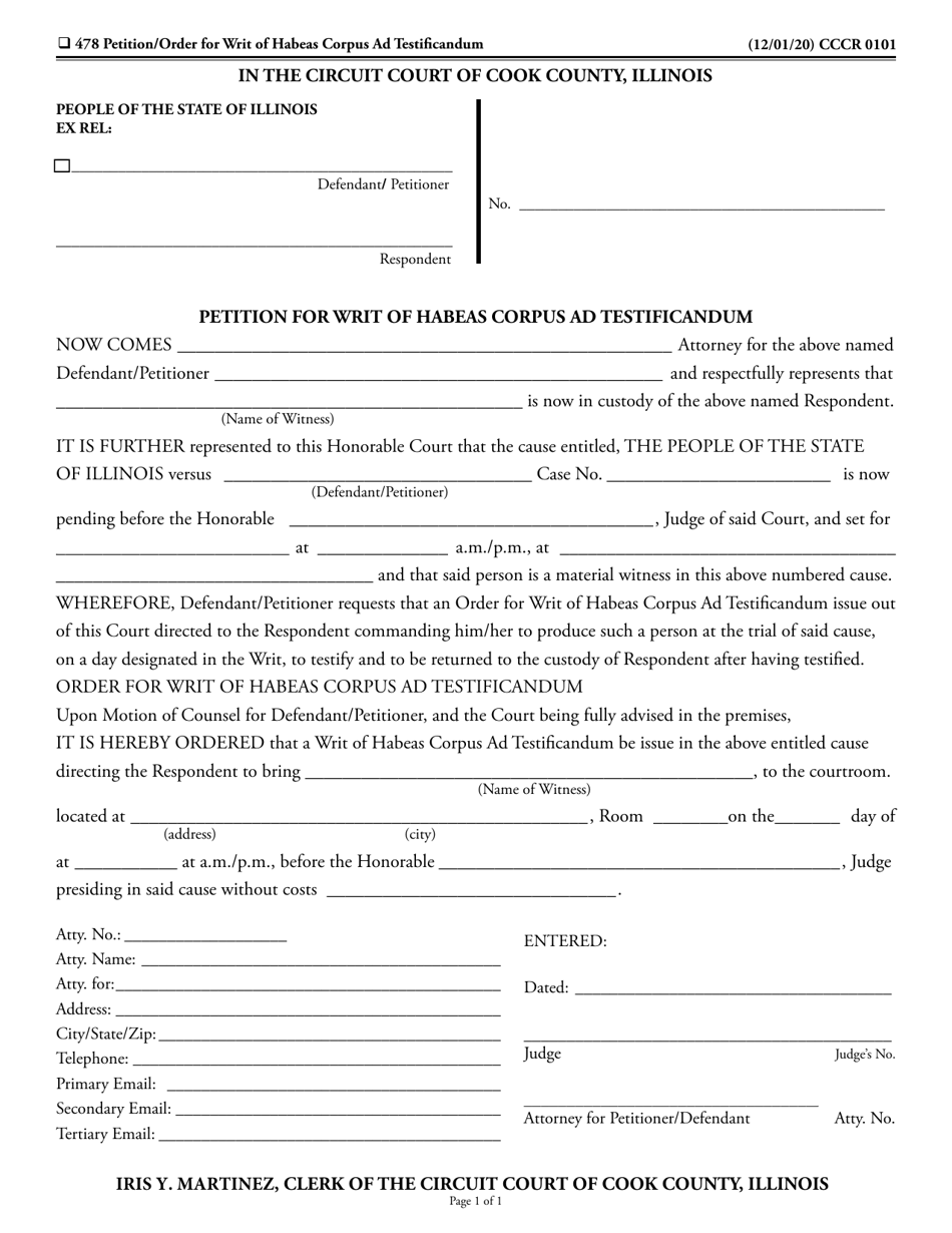 Form CCCR0101 - Fill Out, Sign Online and Download Fillable PDF, Cook ...