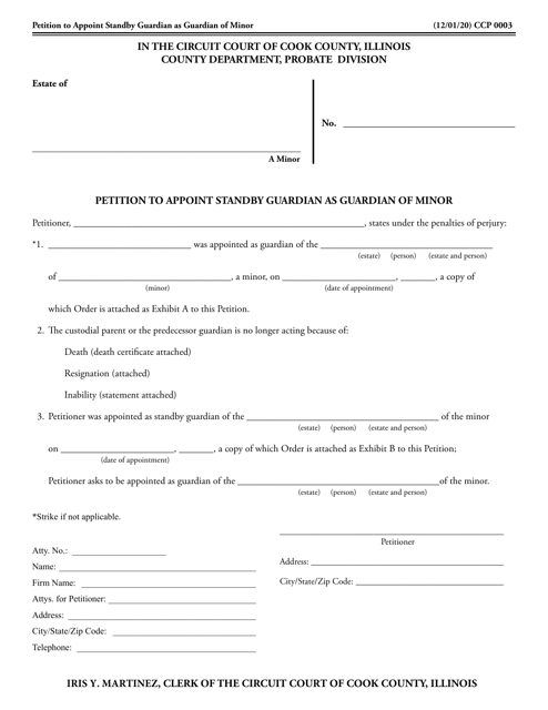 Form CCP0003  Printable Pdf