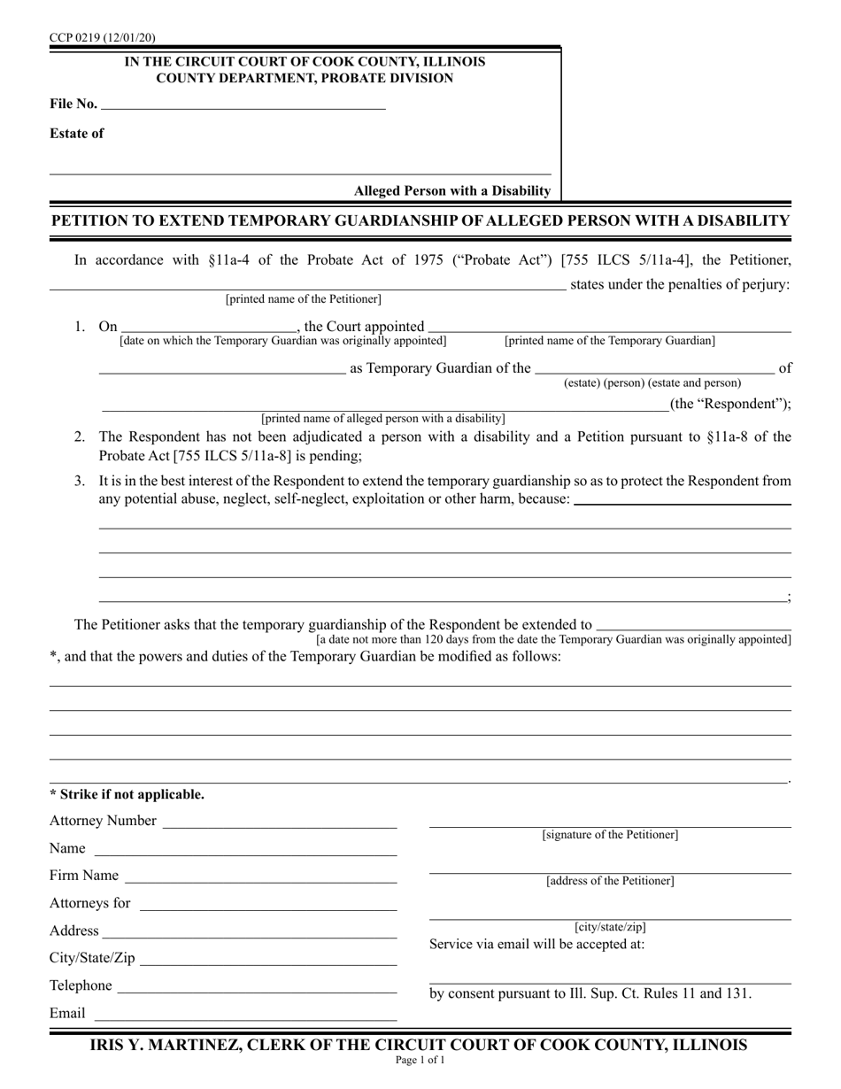 Form CCP0219 - Fill Out, Sign Online and Download Fillable PDF, Cook ...