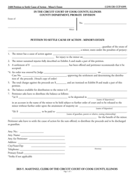Document preview: Form CCP0395 Petition to Settle Cause of Action - Minor's Estate - Cook County, Illinois