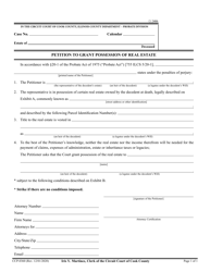 Document preview: Form CCP0360 Petition to Grant Possession of Real Estate - Cook County, Illinois