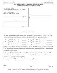 Document preview: Form CCCO0065 Preliminary Review Order - Cook County, Illinois